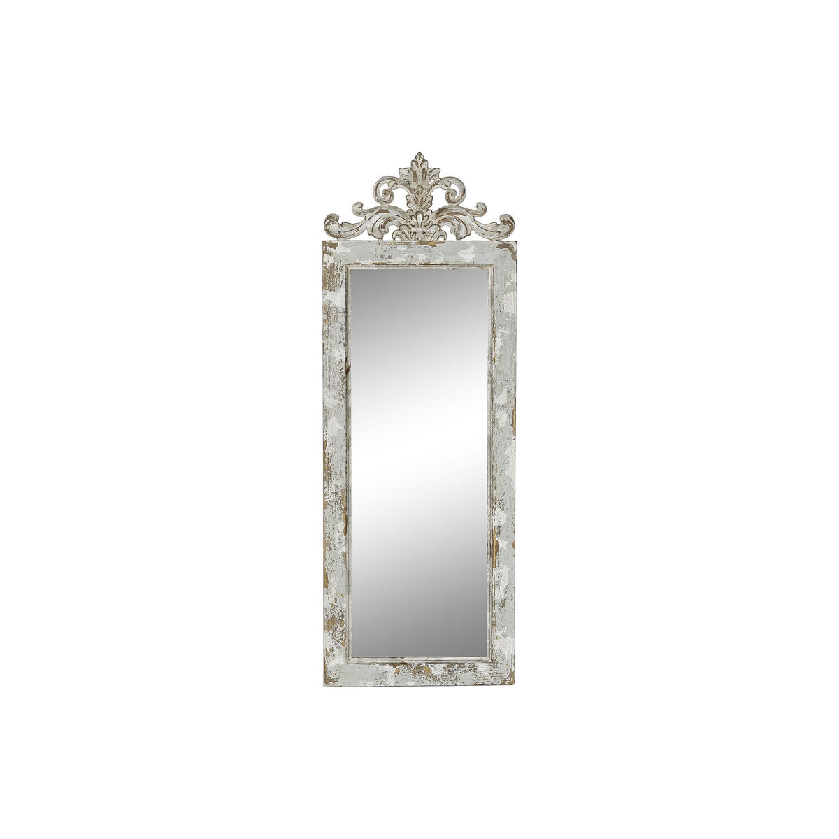 Väggspegel DKD Home Decor Vit Gran Speglar Trä MDF 39 x 3 x 108 cm