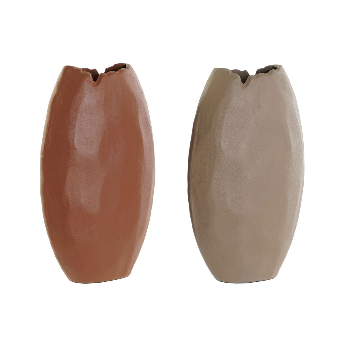 Vas DKD Home Decor Beige Terrakota n Aluminium 18 x 10 x 30 cm (2 antal)