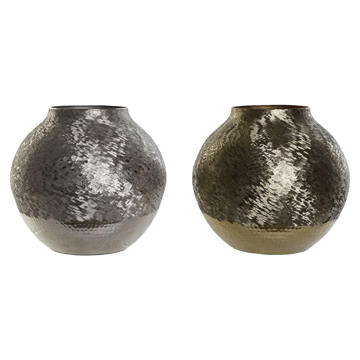 Vas DKD Home Decor Gyllene Silvrig Aluminium Modern 33 x 33 x 29 cm (2 antal)