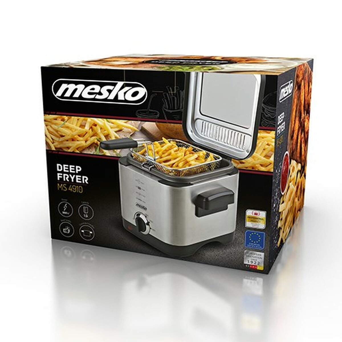 Fritös Mesko MS 4910 Svart Silvrig 900 W 1,5 L - 2