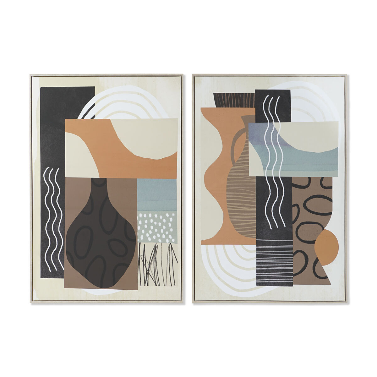 Tavla DKD Home Decor Abstrakt Modern 84 x 4,5 x 123 cm (2 antal)