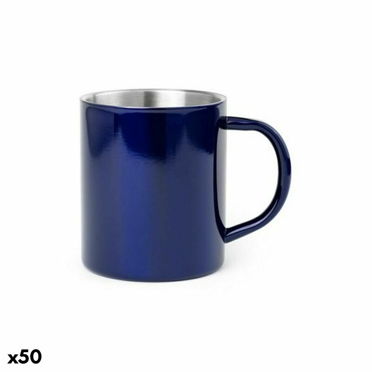 Rostfritt Stål Mugg 144656 Dvobarvna (280 ml) (50 antal), Färg: Blå