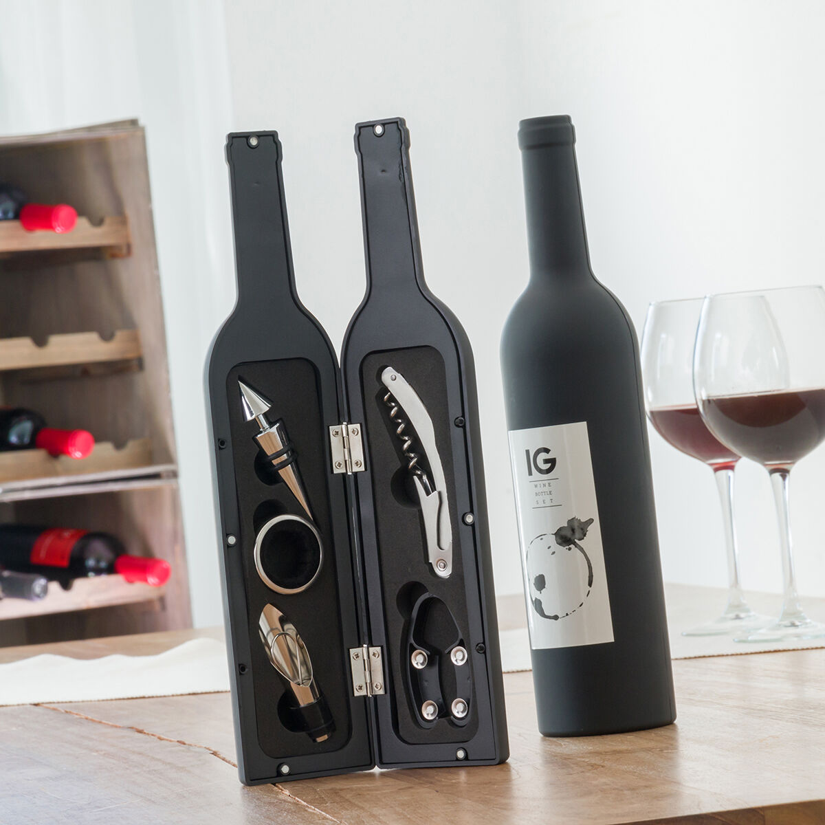 Vinlåda Flaska InnovaGoods 5 Delar - 20
