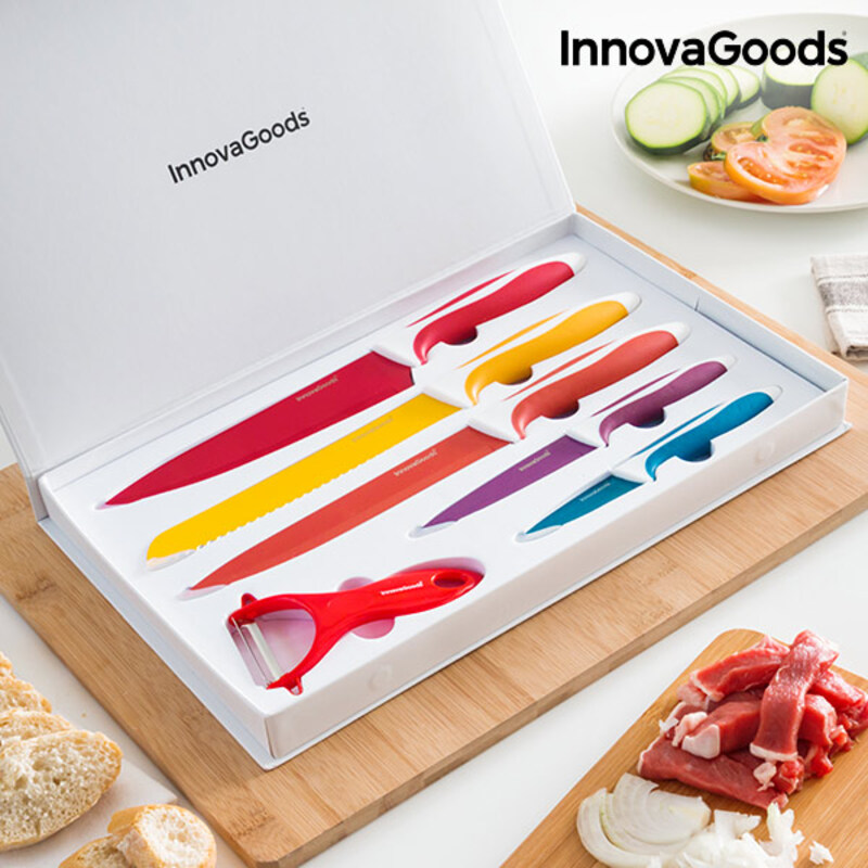 Keramiska köksknivar och skalare Knoolvs InnovaGoods 6 Delar - 9