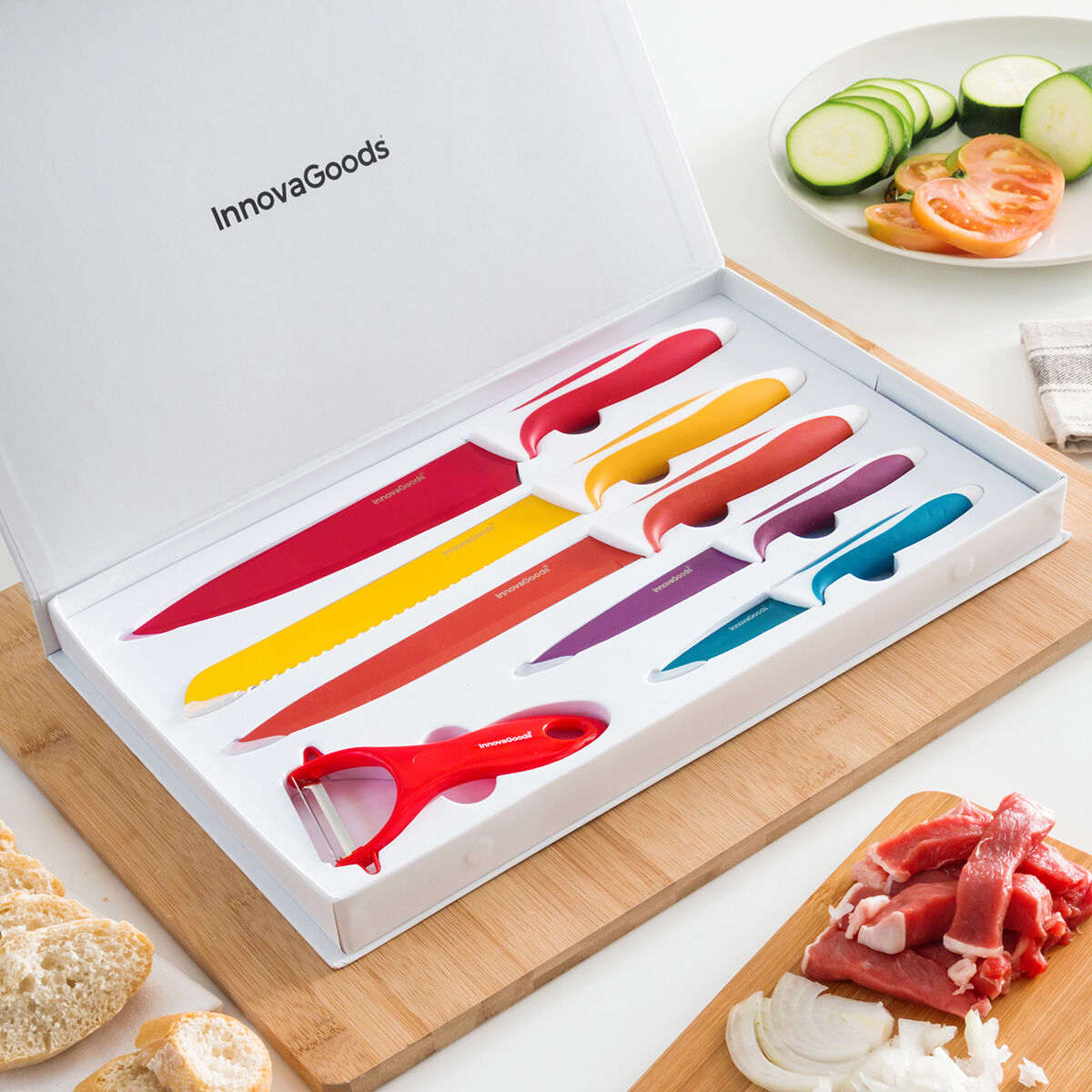 Keramiska köksknivar och skalare Knoolvs InnovaGoods 6 Delar - 11