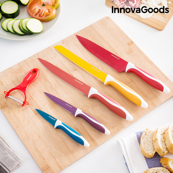 Keramiska köksknivar och skalare Knoolvs InnovaGoods 6 Delar - 4
