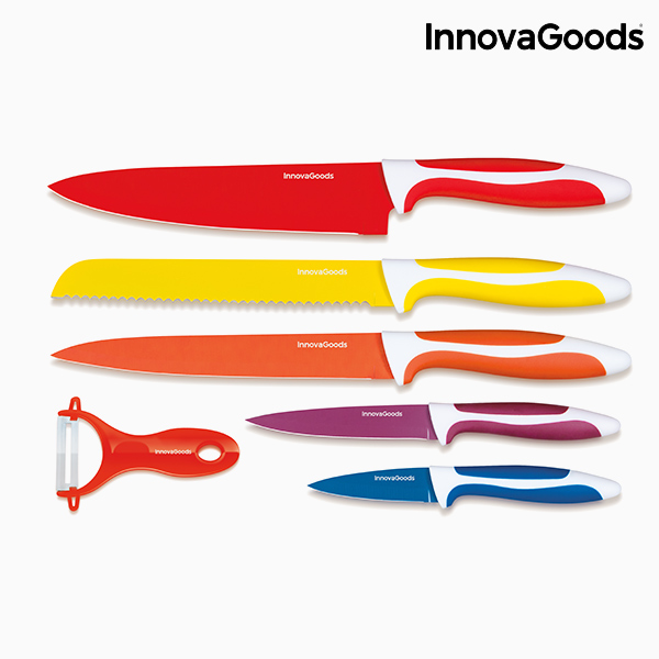 Keramiska köksknivar och skalare Knoolvs InnovaGoods 6 Delar - 5
