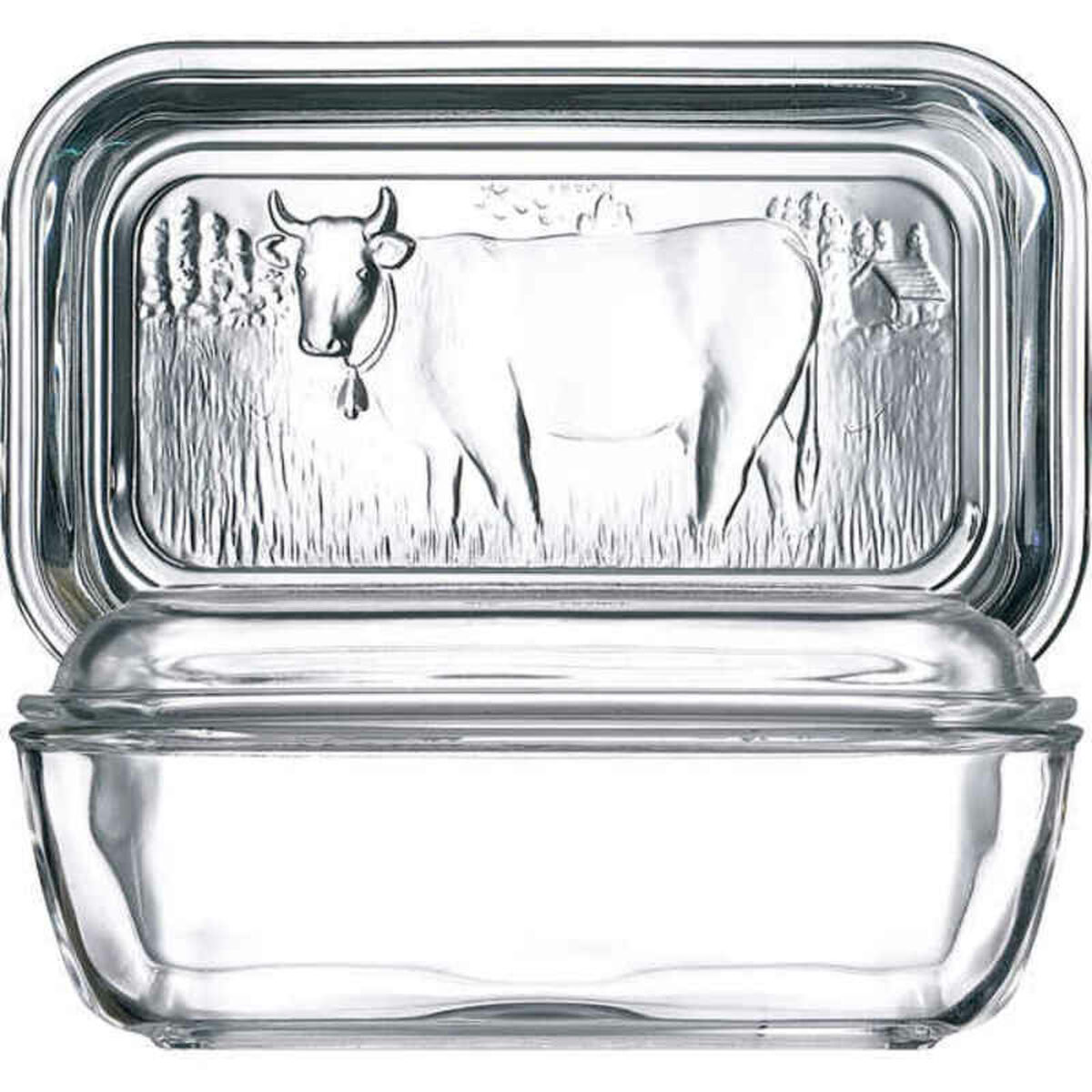 Smörbytta Luminarc Vaca Vit Glas (17 x 7 cm) - 3