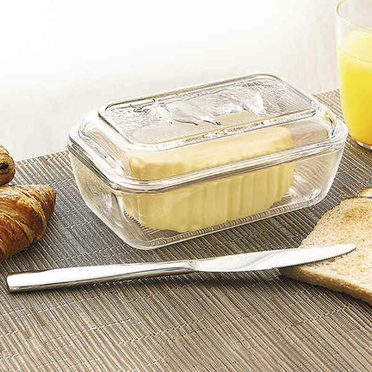 Smörbytta Luminarc Vaca Vit Glas (17 x 7 cm) - 4