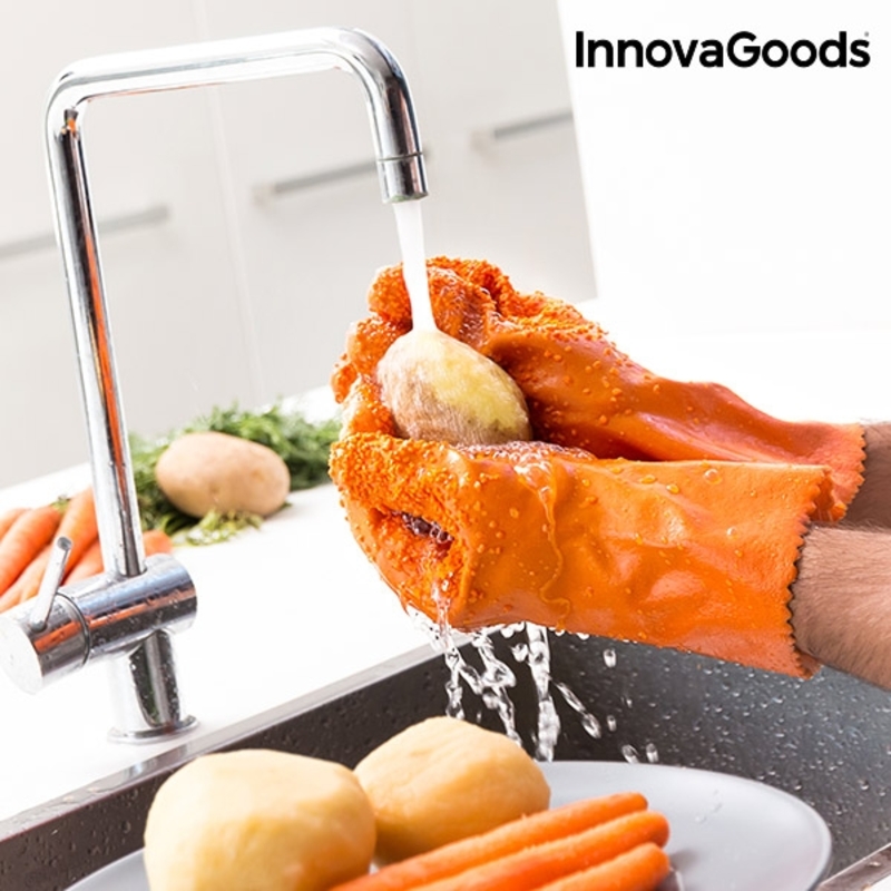 Skrubbhandskar för frukt och grönsaker Gloveg InnovaGoods - 5