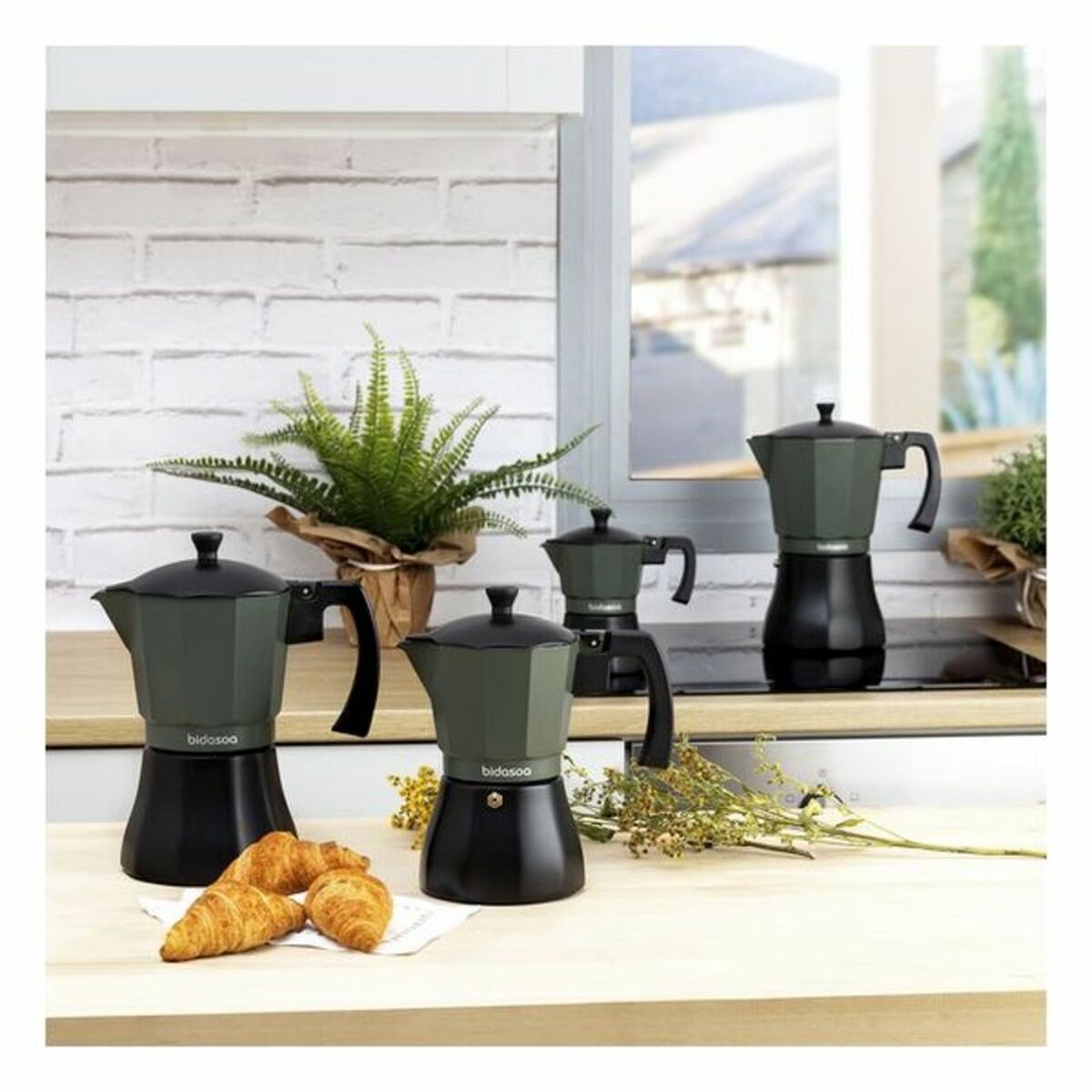 Kaffebryggare Bidasoa Vit Svart Aluminium (12 Csészék) - 8