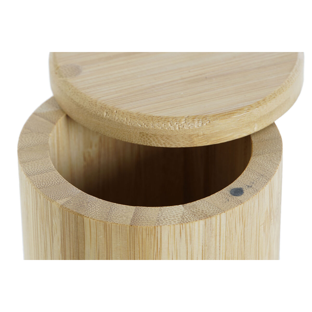 Saltkar med lock DKD Home Decor Naturell Bambu 8,5 x 8,5 x 8,5 cm - 2