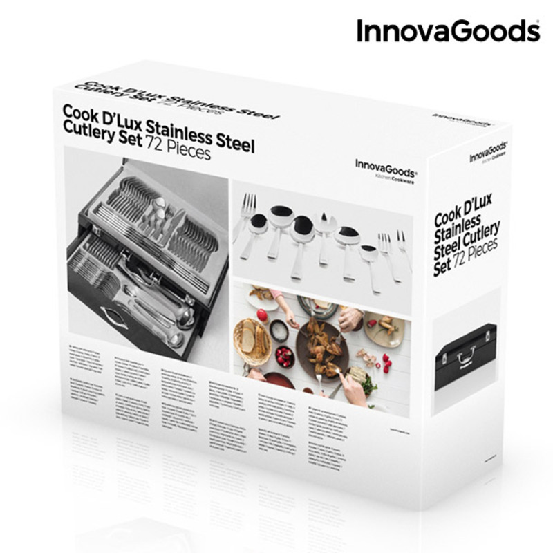 Bestickset i Rostfritt Stål Cook D`Lux InnovaGoods 72 Delar - 11