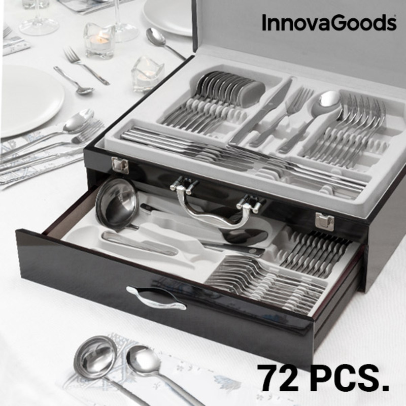 Bestickset i Rostfritt Stål Cook D`Lux InnovaGoods 72 Delar - 17