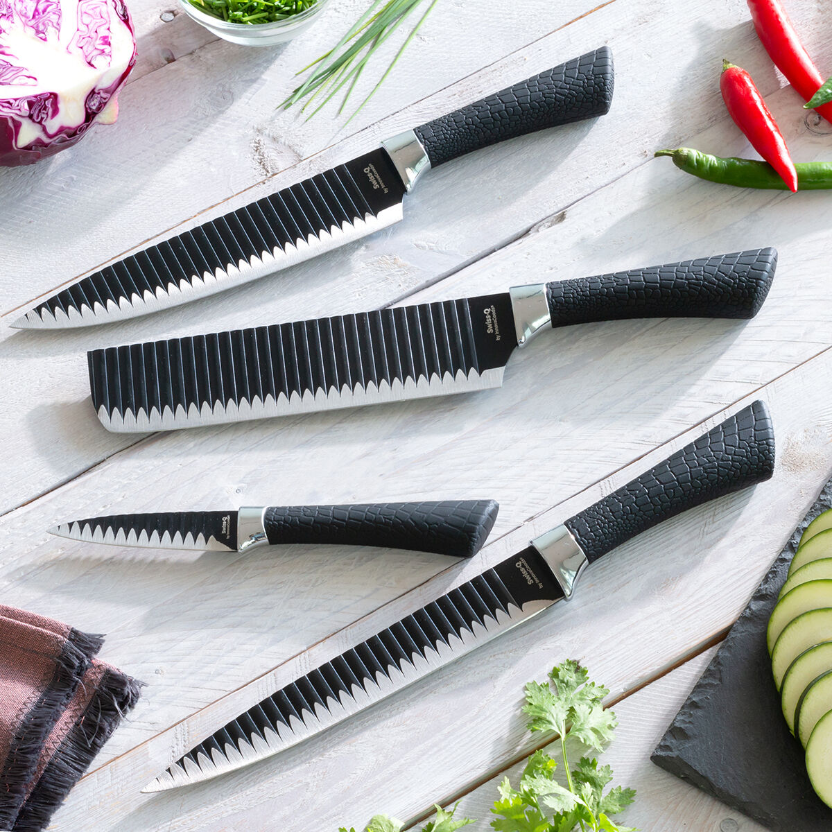 Knivset Black Shark Swiss·Q Namiutsu InnovaGoods 4 Delar - 10