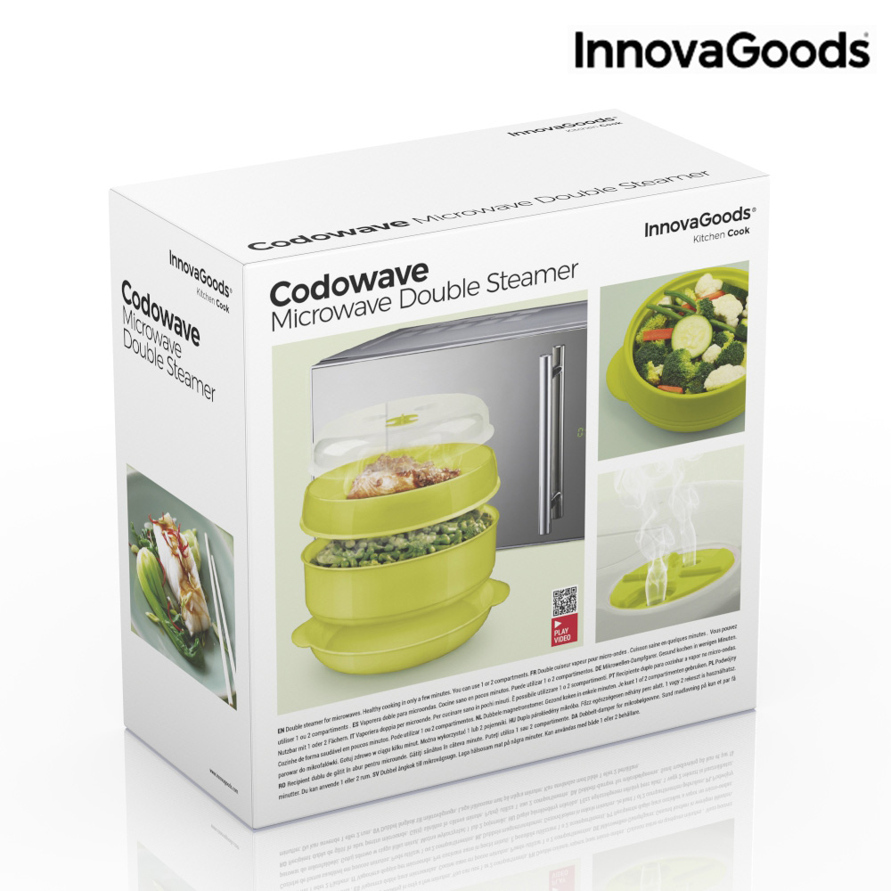 Dubbel ångkokare för mikrovågsugn Codowave InnovaGoods - 9