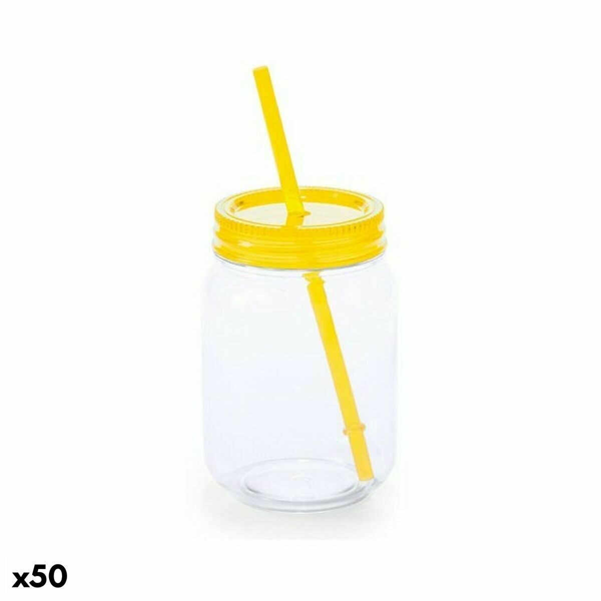 Krus med Skruvlock och Sugrör Vintage Coconut 144820 (600 ml) (50 antal), Färg: Röd
