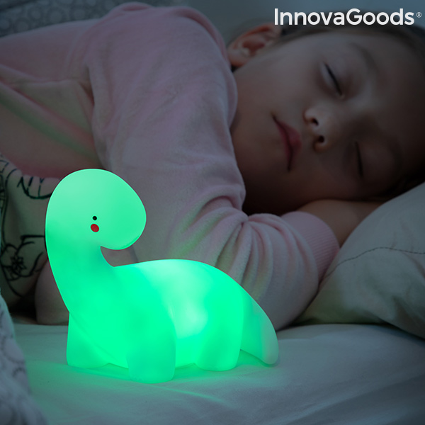 Flerfärgad dinosaurielampa med LED Lightosaurus InnovaGoods