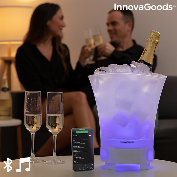 LED-hink med återuppladdningsbar högtalare Sonice InnovaGoods - 3