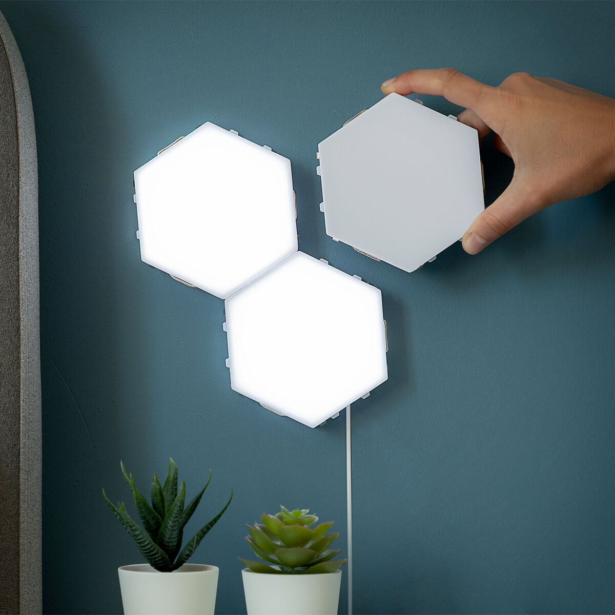 Set med anpassningsbara magnetiska och taktila LED-paneler Tilight InnovaGoods (3 St) - 17
