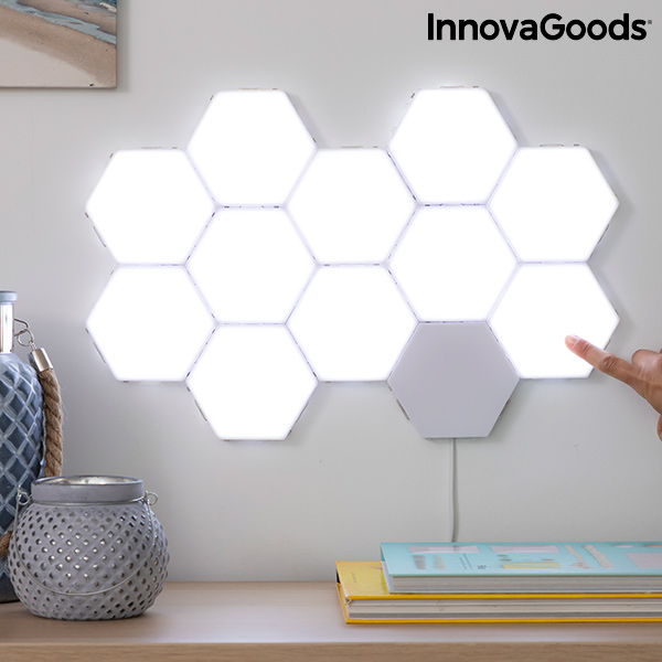 Set med anpassningsbara magnetiska och taktila LED-paneler Tilight InnovaGoods (3 St) - 3