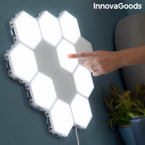 Set med anpassningsbara magnetiska och taktila LED-paneler Tilight InnovaGoods (3 St) - 7
