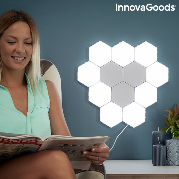Set med anpassningsbara magnetiska och taktila LED-paneler Tilight InnovaGoods (3 St) - 6