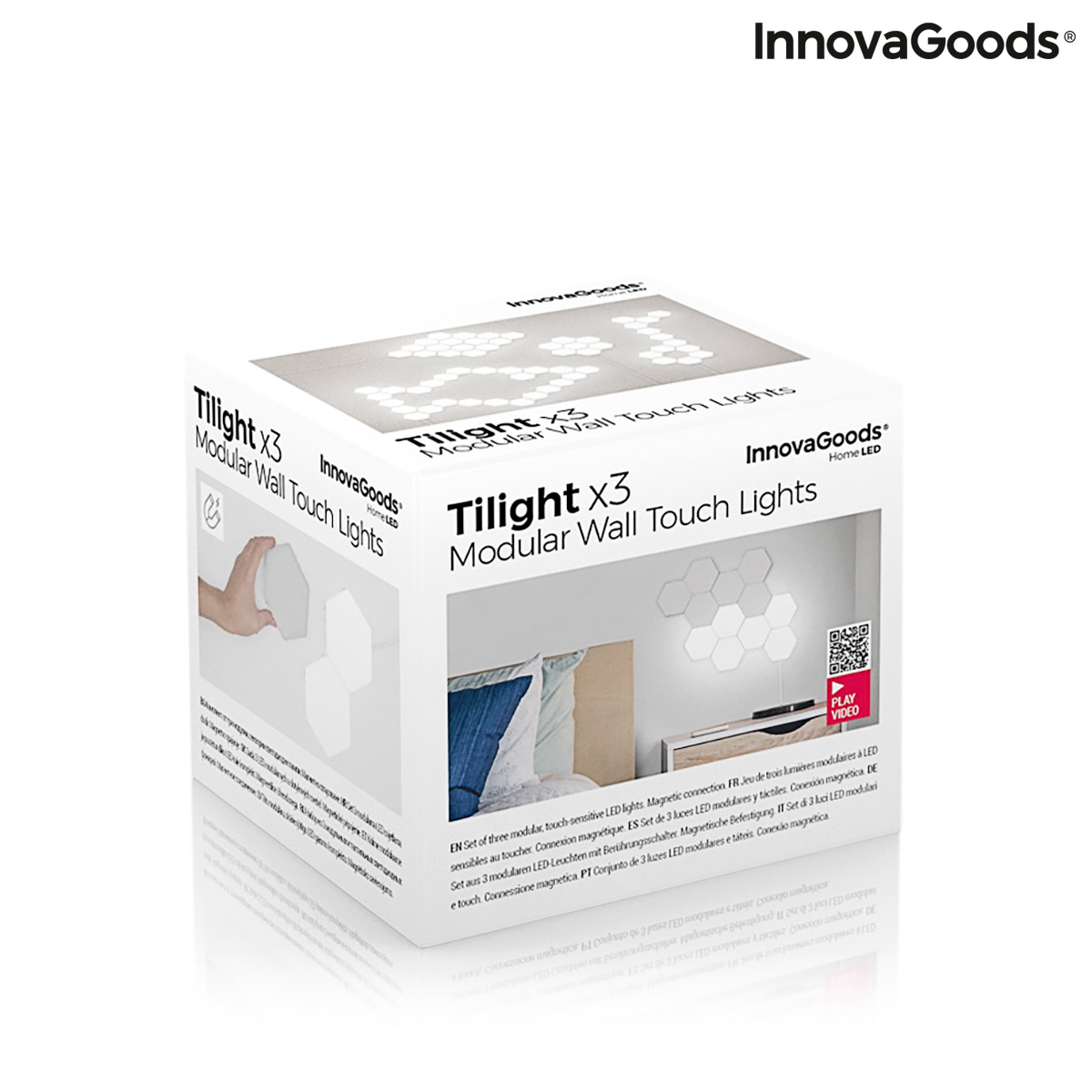 Set med anpassningsbara magnetiska och taktila LED-paneler Tilight InnovaGoods (3 St) - 10