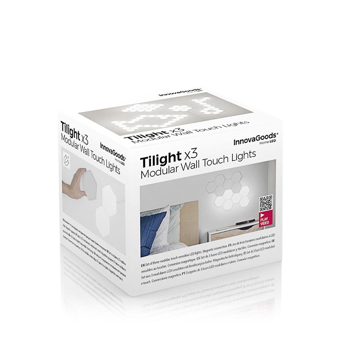 Set med anpassningsbara magnetiska och taktila LED-paneler Tilight InnovaGoods (3 St) - 18