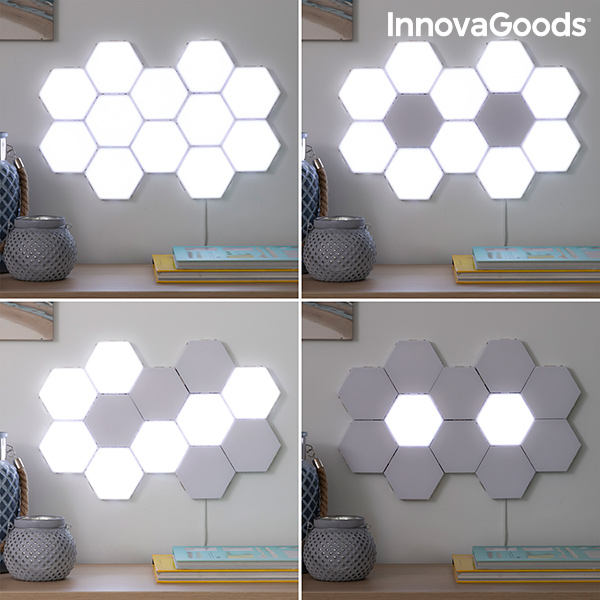 Set med anpassningsbara magnetiska och taktila LED-paneler Tilight InnovaGoods (3 St) - 5
