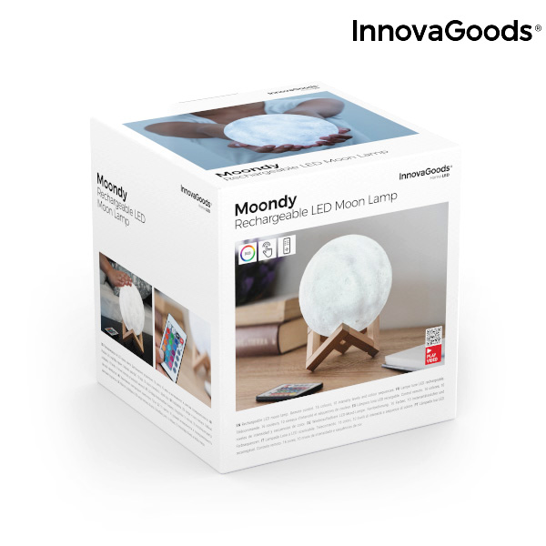 Uppladdningsbara LED-Lampan Måne Moondy InnovaGoods - 2