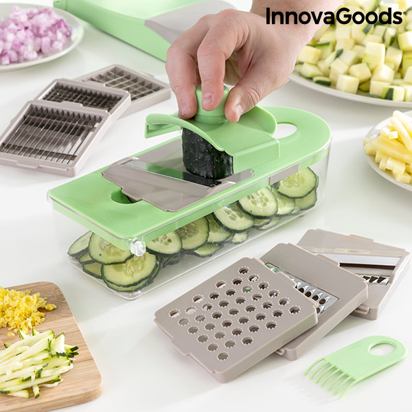 Grönsaksskärare, rivjärn och mandolin med 7 funktioner i 1, med recept och tillbehör Choppie Expert InnovaGoods - 3