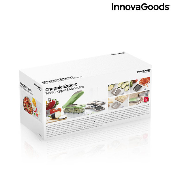 Grönsaksskärare, rivjärn och mandolin med 7 funktioner i 1, med recept och tillbehör Choppie Expert InnovaGoods - 2