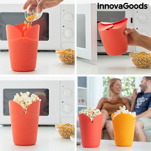 Hopvikbara popcornskålar i silikon Popbox InnovaGoods (2 St) - 4
