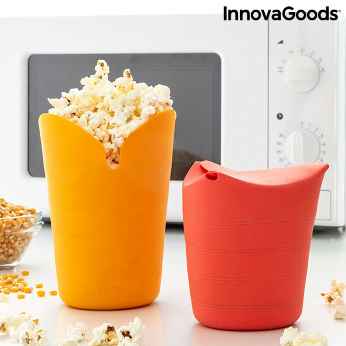 Hopvikbara popcornskålar i silikon Popbox InnovaGoods (2 St) - 9