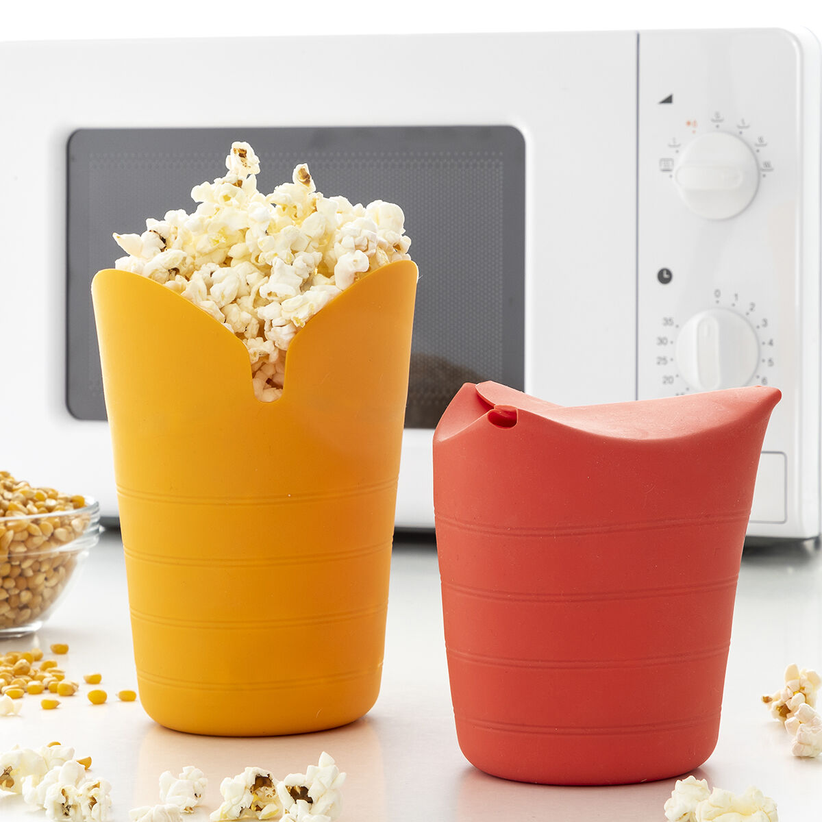 Hopvikbara popcornskålar i silikon Popbox InnovaGoods (2 St) - 12