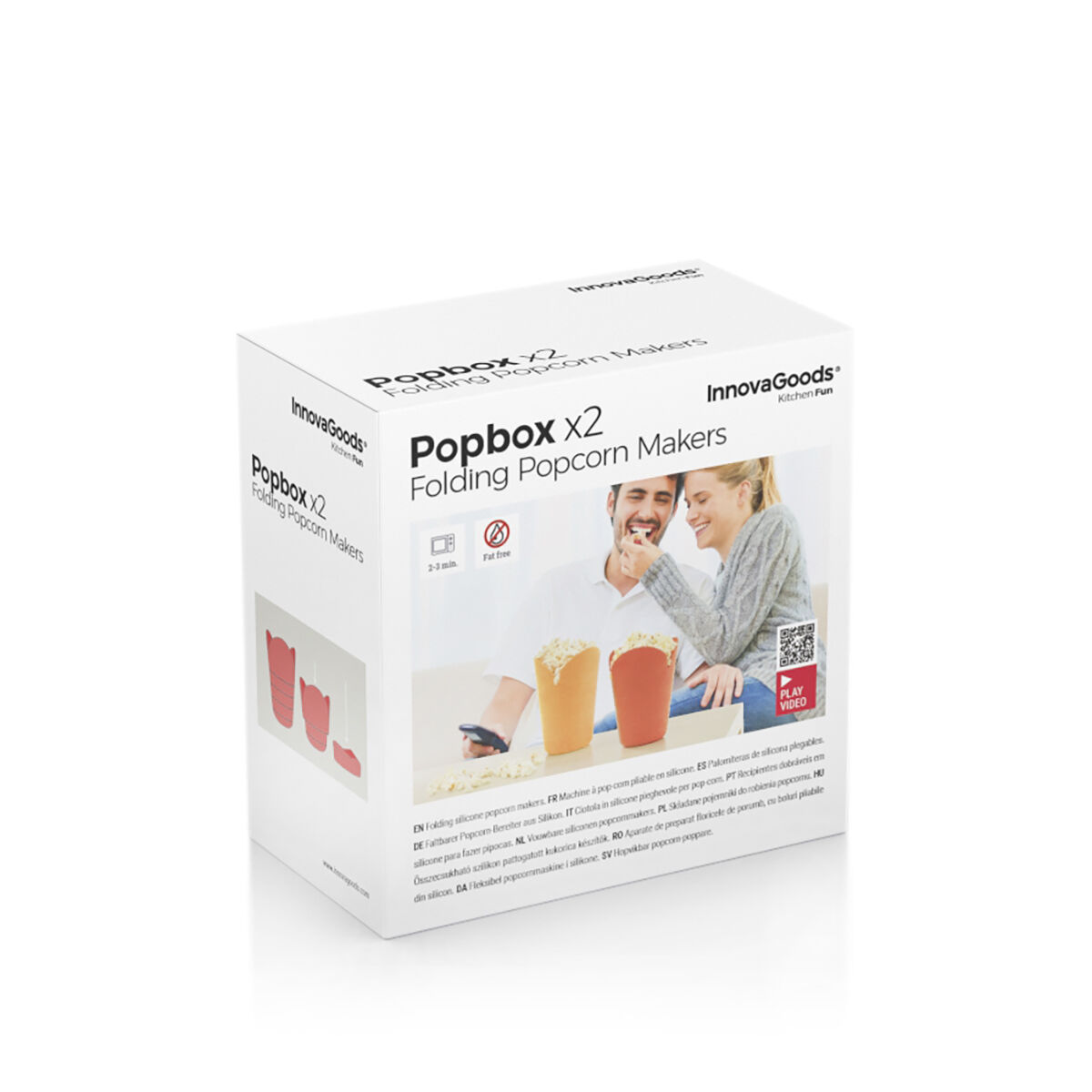 Hopvikbara popcornskålar i silikon Popbox InnovaGoods (2 St) - 13