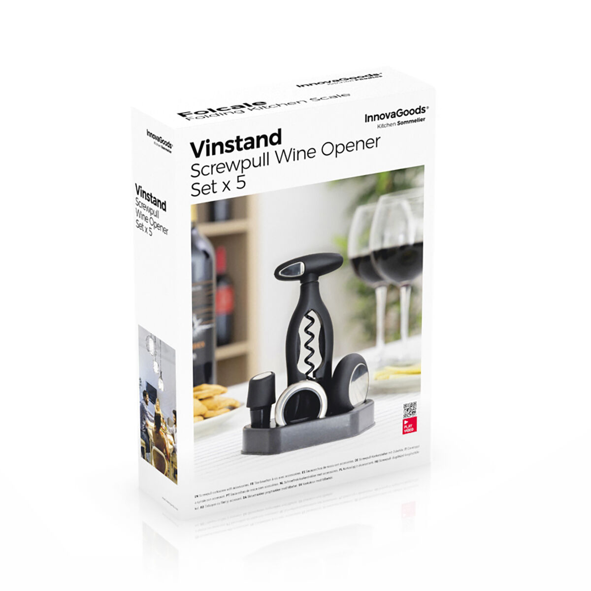 Uppsättning av vin med spiralkorkskruv och tillbehör Vinstand InnovaGoods 5 Delar - 11