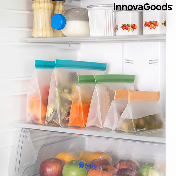 Set med återanvändningsbara hermetiskt förslutna påsar Zags InnovaGoods 6 Delar - 5