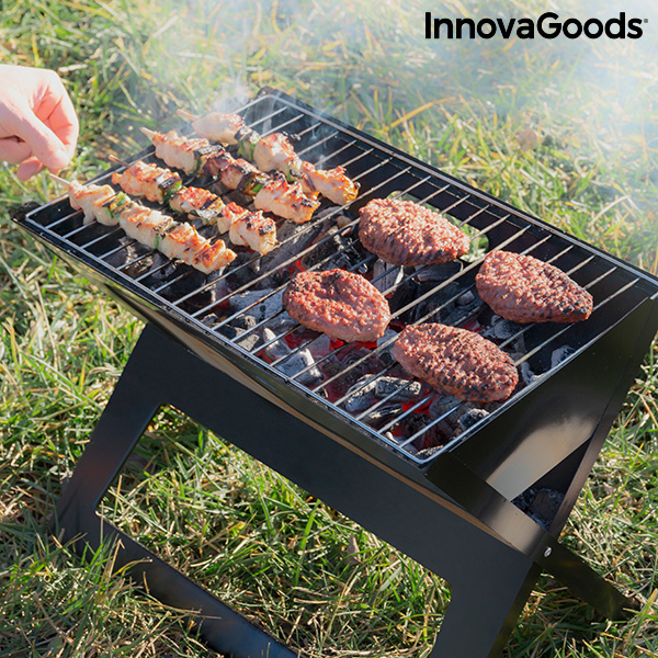 Hopfällbar bärbar kolgrill för användning med träkol FoldyQ InnovaGoods - 7