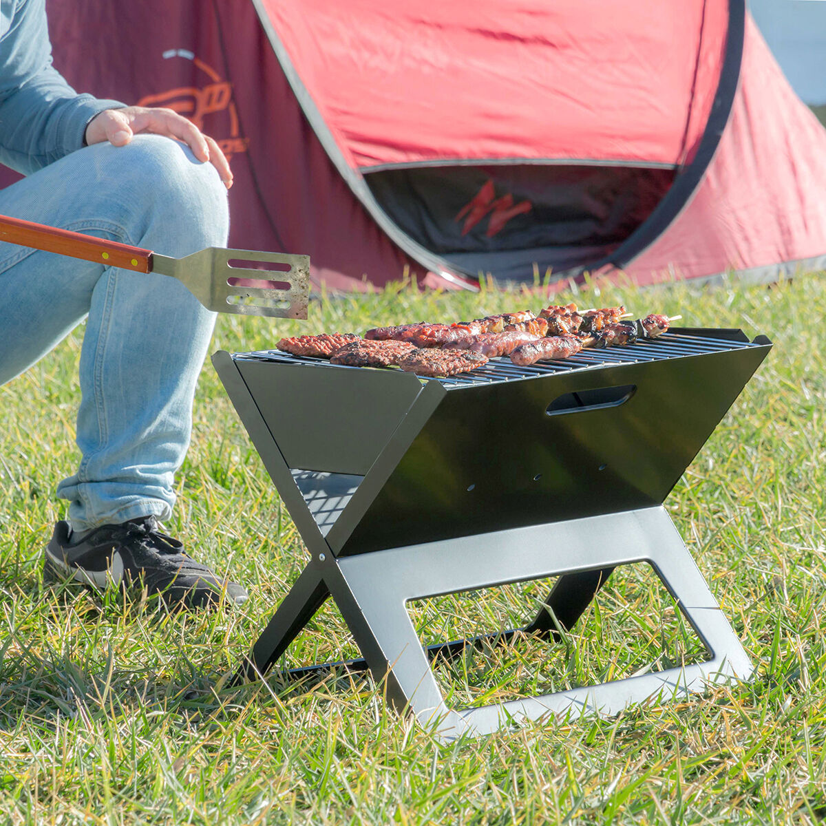 Hopfällbar bärbar kolgrill för användning med träkol FoldyQ InnovaGoods - 12