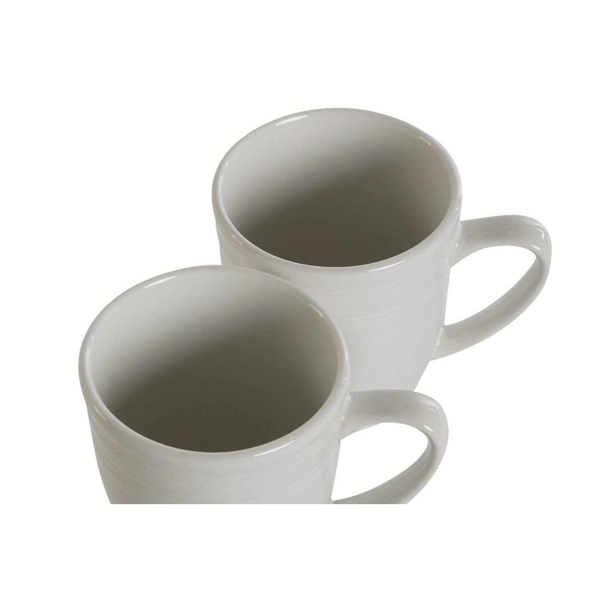 Set med 4 muggar DKD Home Decor Vit Porslin 330 ml - 2