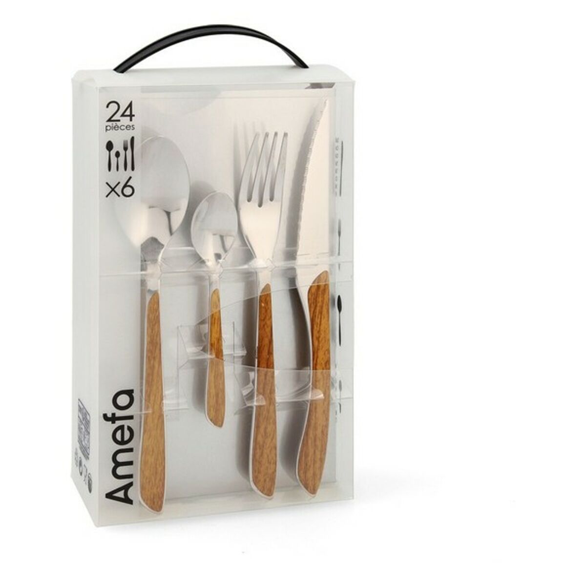 Bestick-set Amefa 2274PWPA10C40 Trä Metall Rostfritt stål 24 Delar - 8