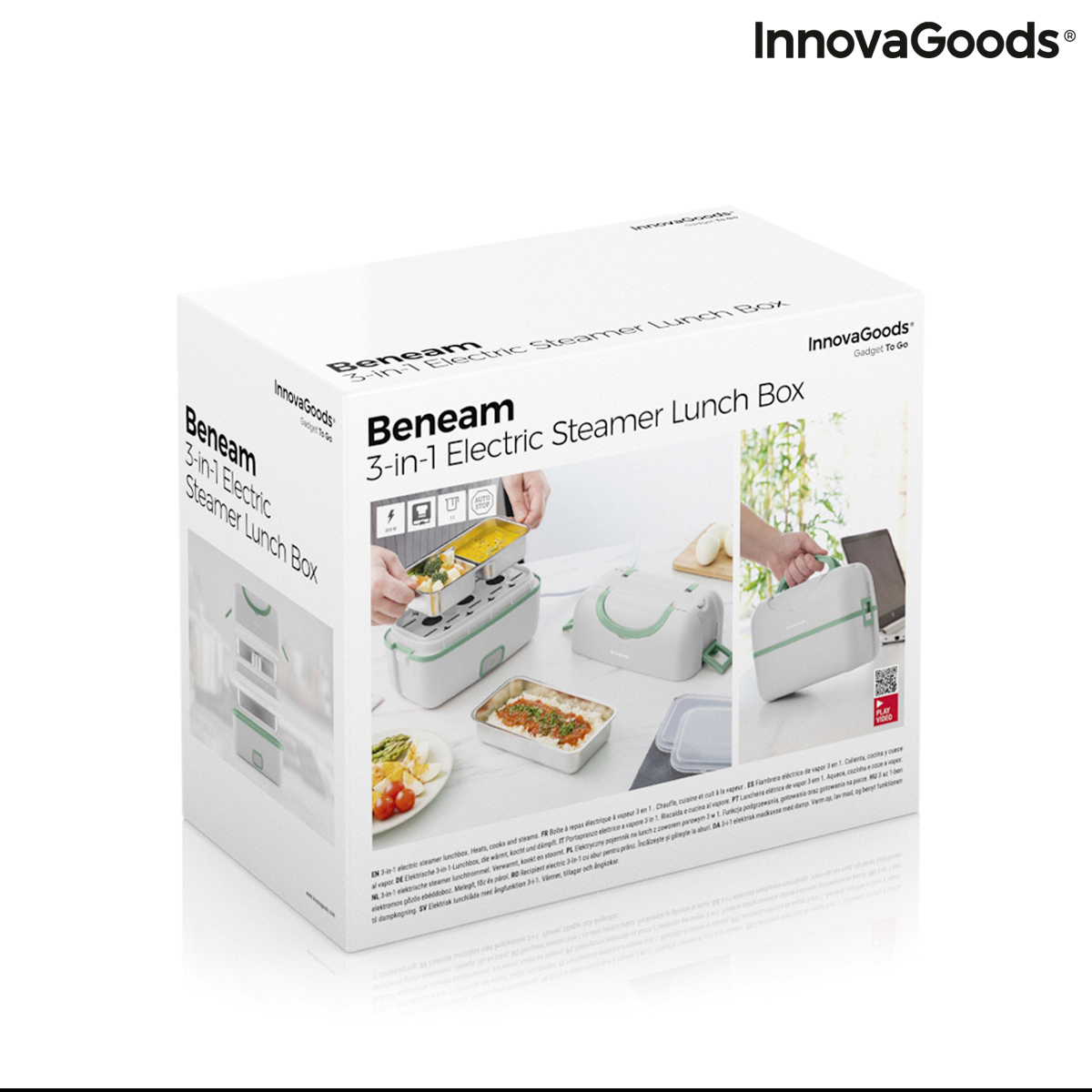 Elektrisk ånglunchlåda med recept 3-i-1 Beneam InnovaGoods - 3