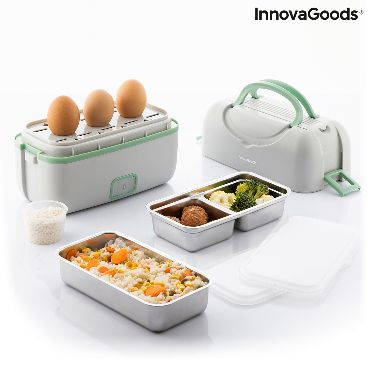 Elektrisk ånglunchlåda med recept 3-i-1 Beneam InnovaGoods - 7