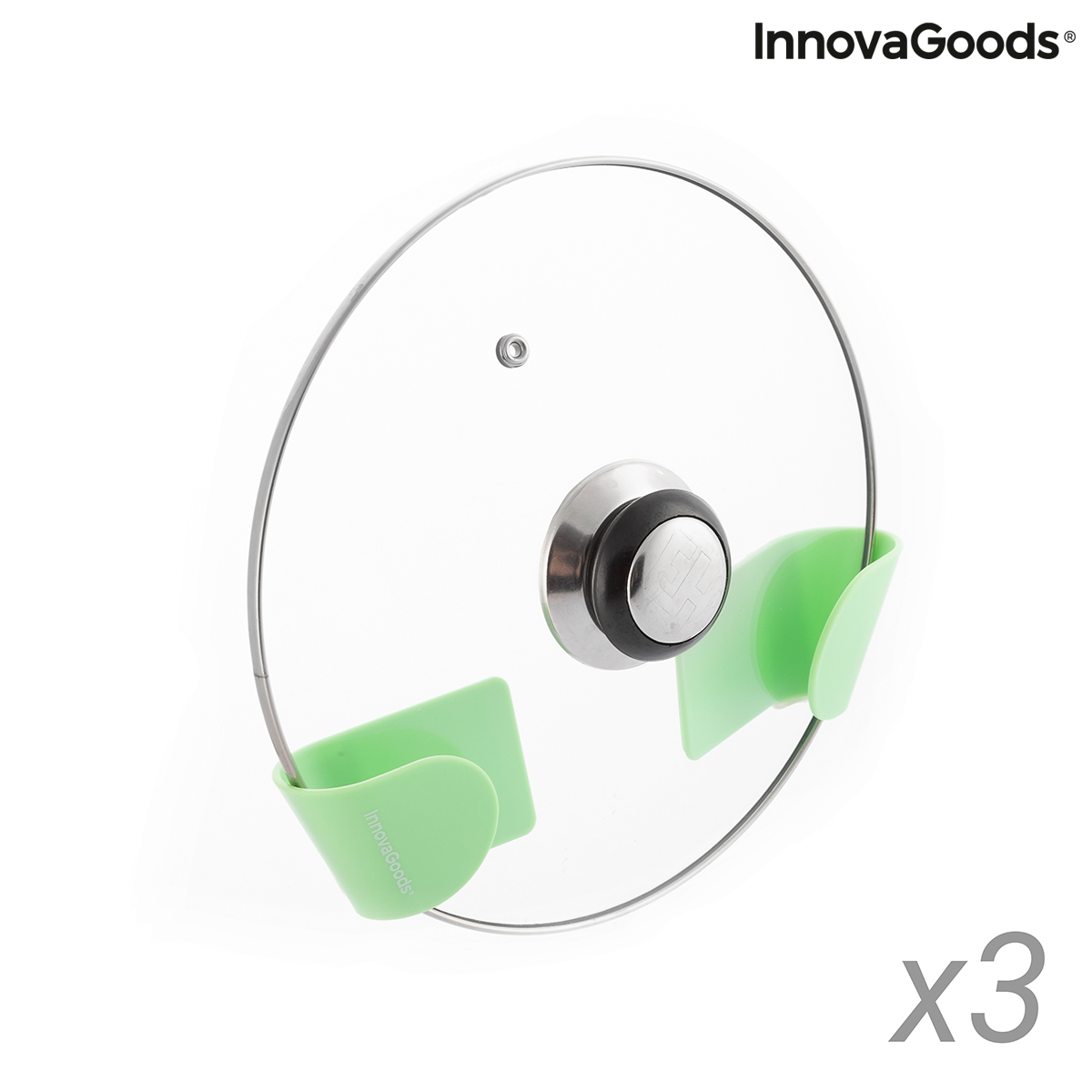 Set med 3 självhäftande hållare för kastrullock Smarack InnovaGoods - 5