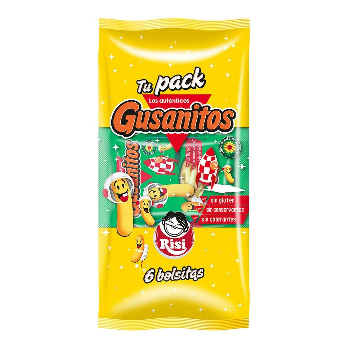 Snacks Risi Gusanitos Majs (6 x 18 g)