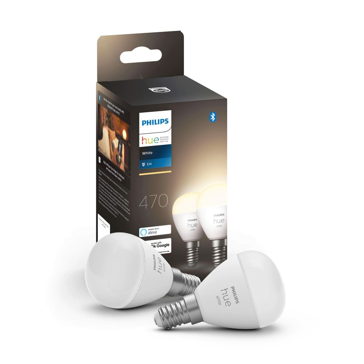 Smart-Lampa Philips Bombilla esférica P45 E14 pack de 2