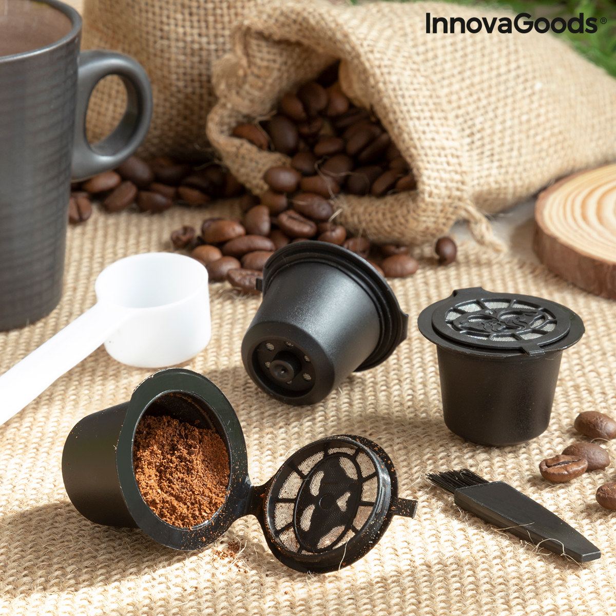 Uppsättning med 3 återanvändbara kaffekapslar Recoff InnovaGoods - 9