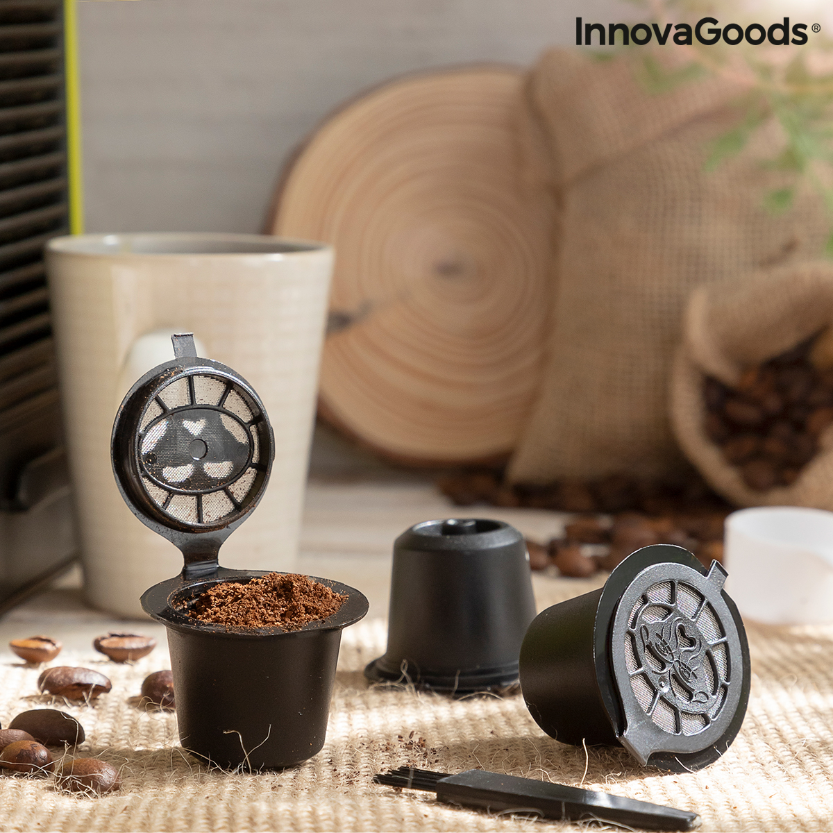 Uppsättning med 3 återanvändbara kaffekapslar Recoff InnovaGoods - 8